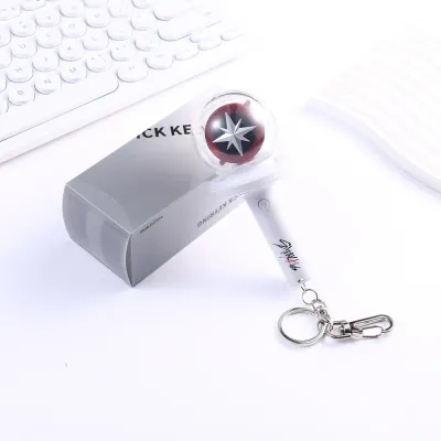 【Sleek】 Idol Stray Kids Lightstick Keyring Skz Mini Glow Keychains Pendant Stay Gift