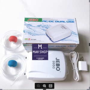 Máy Oxi 2 Dòng Điện Kaokui Và Jebo 9950 Tích Điện 2 Vòi 2w Cao Cấp Có Thể Tự Chuyển Qua Pin Khi Cúp Điện