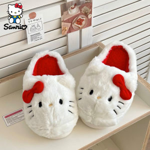 SHUNAICHI Halloween Christmas Sanrio Hello Kitty Plush Slippers Winter Warm Cartoon Y2K Cotton Shoes Plush Shoes Sanrio Accessories Student Slippers Kids Gift