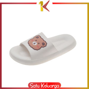 SK-S59 Sandal Wanita Motif Beruang Anti Slip Nyaman Empuk / Sandal Rumah Slip-On / Sendal Bear