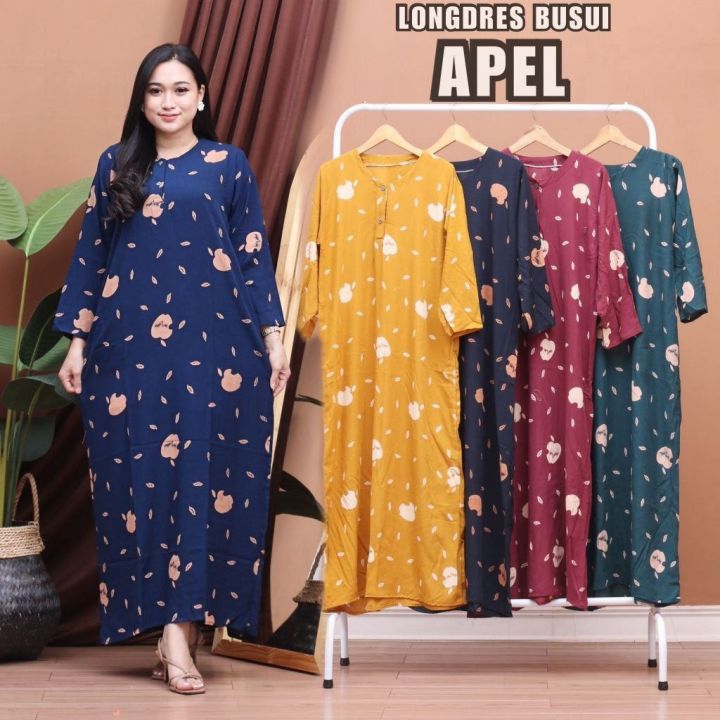 MORO DEDI - DRESS PANJANG MOTIF APEL - LONGDRESS WANITA 2022- DASTER ...