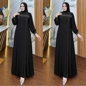 COD Karina Dress Ceruty Babydoll Payet Dress Wanita Terbaru Kekinian Gamis untuk Kondangan Viral