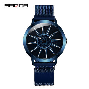 Sandas new stylish mens wristwatch is waterproof trendy and unique featuring a Milanese mesh strap suitable for students and is available in wholesale from the manufacturer