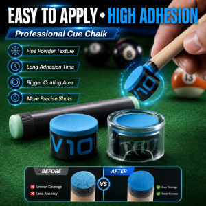 Professional TAOM V10 Cue Chalk Snooker Chalk Powder High Precision Billiard Chalk Smooth Application Enhanced Grip Stable Shot Control Eight Ball Pool Accessories