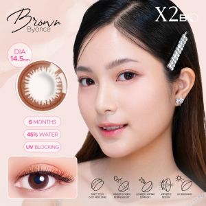 SOFTLENS X2 BIO BROWN BYONCE ( NORMAL S/D -10.00 )14.5mm