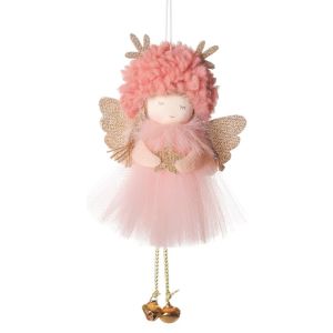 MIKE DUNBAR Plush Xmas Tree Hanging Ornaments Angel Doll Cute Plush Gauze Skirt Angel Multiple Styles Fashionable Angel Doll Pendant Party Supplies