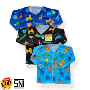 Baju Bayi Premium Lengan Panjang / Baju bayi Motif Printing / Baju bayi newborn 0-4 bulan/ isi 3 pcs / 6 pcs Best Quality