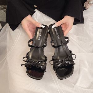 Ielgy pháp dép bạc cho phụ nữ phong cách cổ tích Bowknot hở ngón dép