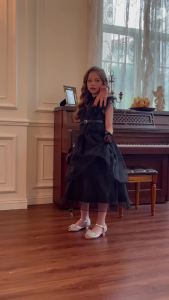 Girl Costume Kids Cosplay Black Princess Dress Children Pageant Dinner Dress Girl Halloween Party Dancing Clothing