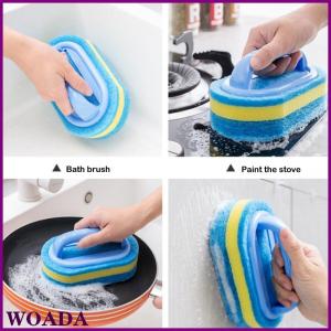 WOADA Thickening Cleaning Brush With Handle Kitchen Sponge Wipe Bathroom Tile Bathtub Cleaning Sponge Home Stain Removal Clean Tools