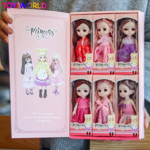 baby dolls on sale😭😭 6pcs set bjd doll 16cm full set cheap fairyland 13 Ball movable joints Princess Set dress up book Bjd Doll Birthday Gift Toy for girls 7 to 12 years old