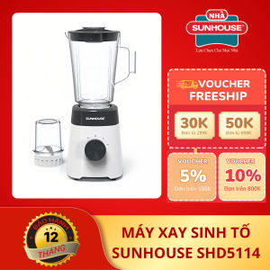 Máy xay sinh tố 2 cối SUNHOUSE SHD5114 (Cối Nhựa) - Xay hạt xay hoa quả - Hàng chính hãng