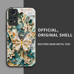 สำหรับ Xiaomi Redmi Note 11 4G เคสศัพท์ป้องกันการตก ลายดอกไม้ผีเสื้อ บุคลิกภาพทันสมัย