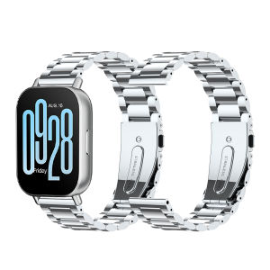 Stainless Steel Watchband For Redmi Watch 6 5 4 3 2 Active Lite Bracelet Metal Replacement Strap For Xiaomi Band 9 8 pro Adjustable Length for Women Men Breathable Waterproof Sport Business