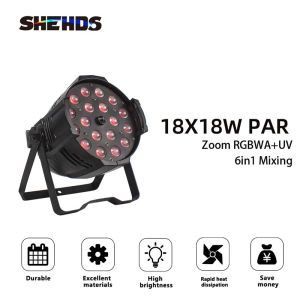 SHEHDS LED Zoom Par 18x18W RGBWA+UV Light Good for Party Night Club Bar Wedding Dj Disco Stage Lighting