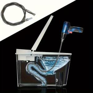 ⚡Spring & Electric Drain Cleaning Lshaped Dustproof Waterproof With Connector⛏️Wire Coil Drill Shaft For Easy Removal⚡Electric Spring Auger Flexible Shaft Drain Cleaner