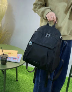 Womens Fashionable Versatile Lightweight Backpack Casual Canvas Multi-Layer Waterproof Backpack