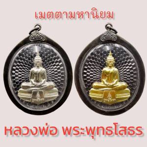 จี้พระ พระพุทธโสธร หลวงพ่อพระพุทธโสธร รุ่นเมตตามหานิยม วัดโสธรฯ (แปดริ้ว) ออกปี 2558 ขนาดรวมกรอบสูง6cm. กว้าง4.5cm.