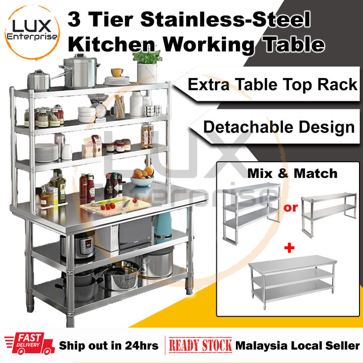 🔥READY STOCK🔥Ship in 24Hrs🔥 𝟑 𝐓𝐢𝐞𝐫 Stainless Steel Kitchen Working