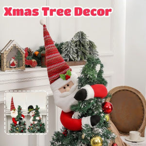 Cartoon Long Arm Santa Claus Christmas Tree Topper Decoration Reusable Decor for XMAS Holiday Party Supply
