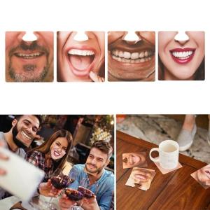 Pack of 10 Party Mask and Cup Mat Set Versatile Coaster Set Face Covers Cup Mats Cup Pads Paper Material for Cups