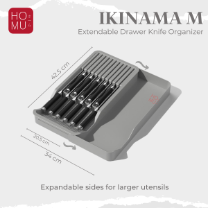 HOMU IKINAMA M Extendable Drawer Knife Organizer Pisau Panjang Laci Rak Dapur Penyimpanan Alat Dapur Serbaguna