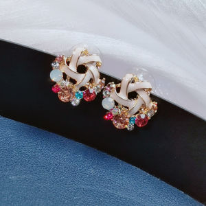 Fashionable Ring Gift 日韩气质甜美耳钉超闪镶钻耳坠时尚耳饰个性百搭甜美可爱耳环饰品