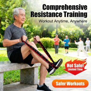 [Strengthen Lower Back and Leg Muscles] Yoga Elastic Resistance Band Fitness Training Band Suitable for Middle-Aged and Elderly Rehabilitation Aid