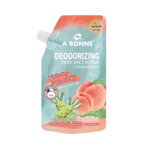 Abonne Deodorizing Silky Salt Scrub 350g Wasabi and Peach