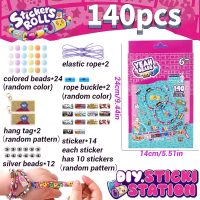 Geetoy Rolls Bands Kids Stickers Bracelet Beads DIY Jewelry Kit Art Toys Collect Funny Gift