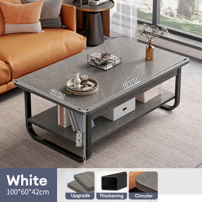Meja Kopi Living Room Table Marble Patterned Table Modern Coffee Table Bold Thick Simple Luxurious Balcony Tea Table Meja Teh 桌子 咖啡桌 茶几桌