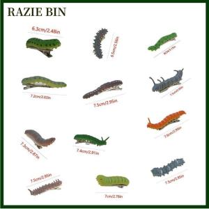 RAZIE BIN 6 12Pcs Halloween Caterpillars Hair Barrettes Strong Grip Insect Hair Clips Multicolor Crawl Insect Pattern Hair Accessories
