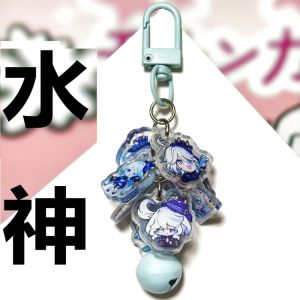 Hot Game Keychains for Accessories Jewelry Furina de Fontaine Focalors Hydro Archon God of Justice Keyrings Fans Gifts