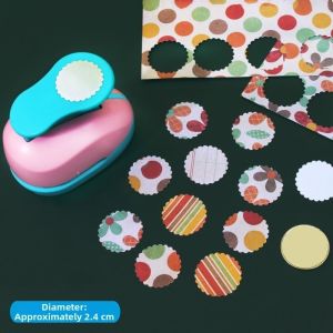 GIORGIONE STORE Labor Saving Stamp Border Punch DIY Creative Round Hole Punch School Supplies 2x1.8cm Toothed Puncher Embosser Scrapbooking