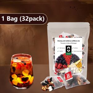 HOT Mens Kidney Health Tea Wolfberry Ginseng Herbal Tea 8 in 1 Natural Ingredients Red Date Mulberry Goji Energy Boost