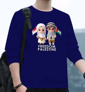 Bisa COD Sweater Trendy Kaos Pria Keren Crewneck Elegan Sweter Frd Pls Palestine Baju Kasual Gaza