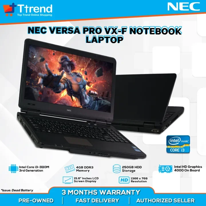 NEC Versa Pro VX-F Notebook Laptop | Intel Core i3 3rd Gen 4GB RAM DDR3  250GB HDD | Free Bag and Charger | We also have lowest price laptop, pc  set, computer