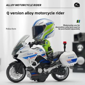 YOCKY Transforming Helmet Simulated Motorcycle Rider Doll Joint Mobility Action Figure Movable Figurine Model Exquisite Model Alloy Alloy Motorcycle Helmet Toy Ornament