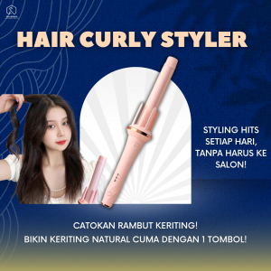 Catokan Hair Curly Otomatis Multifungsi Alat Catok Nyatok Keriting Rambut Wanita Cewek Dewasa Kerli Kerly Panjang Pendek Pemula Heating Hair Styler Negativ Ion Automatic Ceramic Keramik New Desain Elegant Terbaru Original