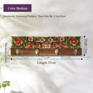Solid Wood Carved Coat Hook Wall Hanging Entrance Door Decoration Hook Home Entrance Wall Key Hook Wall Decoration