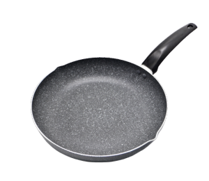 กระทะอลูมิเนียม ทรงตื้น รุ่นมีปาก เส้นผ่านศูนย์กลาง 28 cm ทอดง่าย ไม่ติดกระทะ Cast-iron skillet ทำจากอลูมิเนียมอัลลอยที่มีคุณภาพ IK38