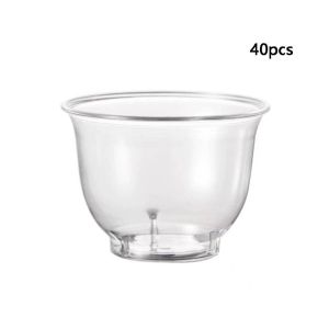 UNQCSA disposable cup disposable container 40pcs 60ml Clear Plastic Tea Cup Hard Disposable Kung Fu Tea Cup Tasting Cup Thickening Shot Cup Office