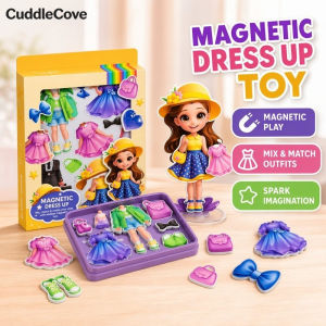 CuddleCove Magnetic Dress Up Doll Princess Sticker Toy DIY Clothes Fridge Magnet Playset Girls Gift Kids