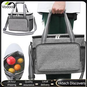 【Vodool】 Portable Lunch Box Collapsible Cooler Bag with Adjustable Strap Lunch Cooler Tote for Work Outdoor Picnic Trips