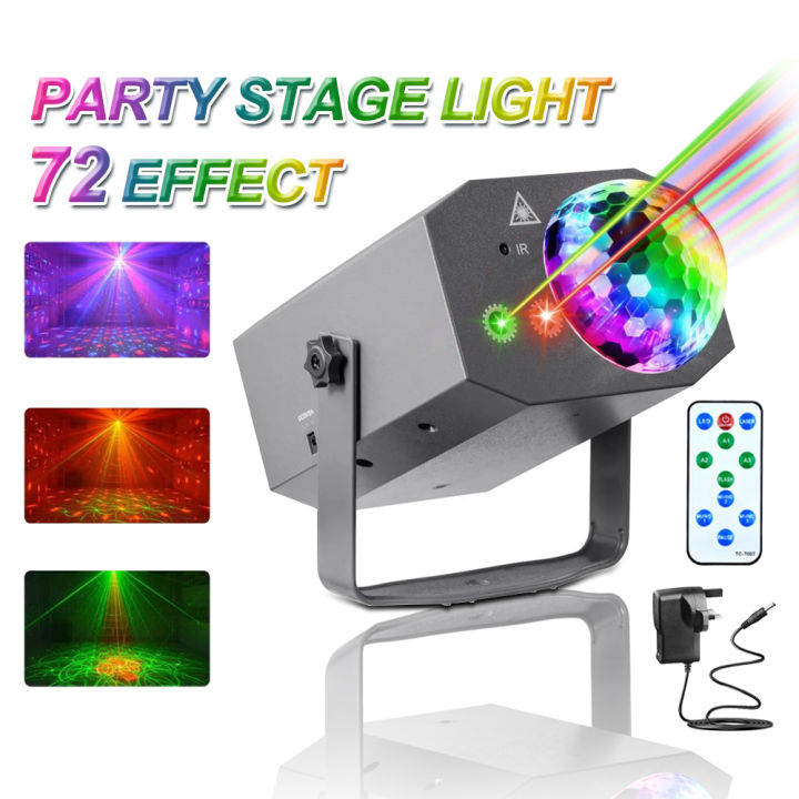 Laser Light Disco Light Led Disco Party Stage Light Sound Activated Projector Lamp With Remote Control Lampu Disco Bilik