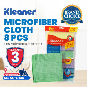 Kleaner Kain Lap Microfiber 30 x 30 Cm 8 Pcs Cloth Kain Serbaguna Anti Gores GSG006