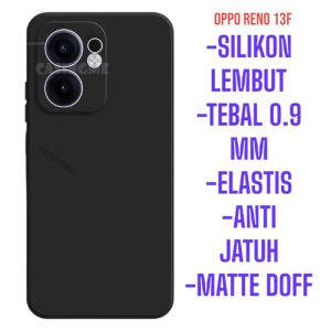 CASE OPPO RENO 13F 4G 5G SILIKON BLACK MATTE PREMIUM SOFT CASING HANDPHONE