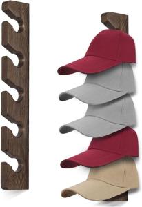 Wall-mounted Solid Wood Cap Display Rack Punch Free Hanging Hat Organizer Space Saving Baseball Cap Storage Rack 帽子收纳架