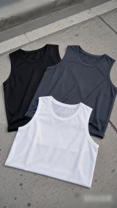 【2XL-8XL】Plus Size Men Ice Silk Sando Loose Comfort Quick Dry Sleeveless Tank Top Sports Casual Vintage Print Singlet