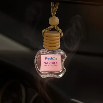 Pewangi Kereta Gantung Botol Kaca Hanging Car Air Freshener Tahan 3-6 Bulan Anti Tumpah Hilangkan Bau Bahan Semulaj